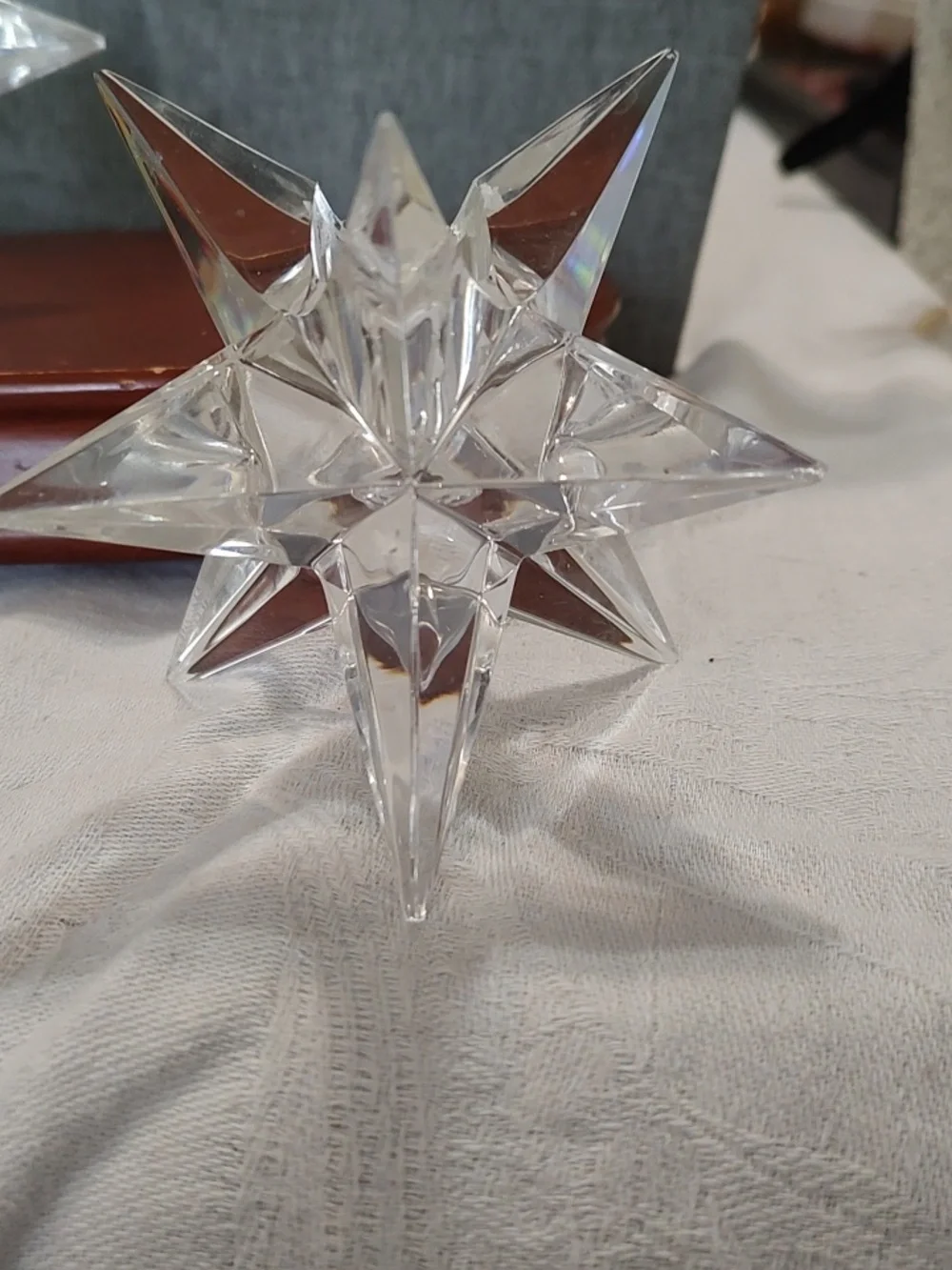 Vintage Rosenthal Crystal Single Light Star Candle Stick Holders 3" PAIR - Picture 2 of 4